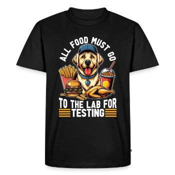 Labrador Retriever All Food Must Go To Pet Owner - Men's Premium Organic T-Shirt - black - Front - Nico (187cm)