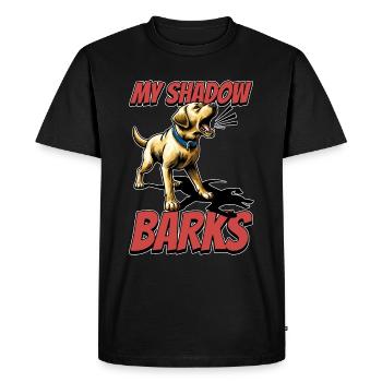 Labrador Retriever My Shadows Barks Dog Owner - Men's Premium Organic T-Shirt - black - Front - Nico (187cm)