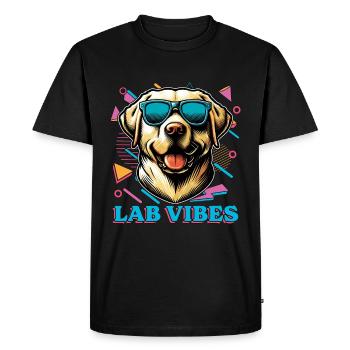 Labrador Retriever Lab Vibes Hunting Dog Pet Owner - Men's Premium Organic T-Shirt - black - Front - Nico (187cm)