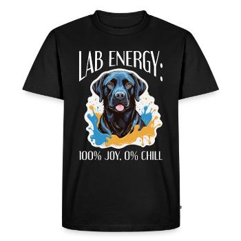 Labrador Retriever Lab Energy 100% Animal Lover - Men's Premium Organic T-Shirt - black - Front - Nico (187cm)
