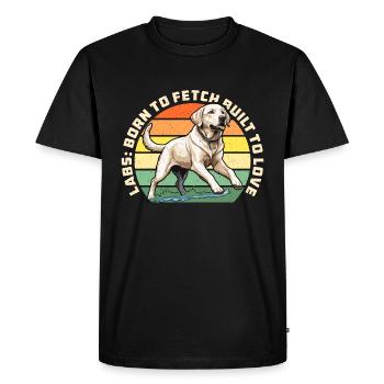 Labrador Retriever Labs Born To Fetch Dog Sports - Men's Premium Organic T-Shirt - black - Front - Nico (187cm)