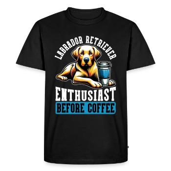 Passionné de Labrador Retriever avant éleveur de chiens - T-shirt Premium bio Homme - noir - Devant - Nico (187cm)