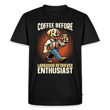 Labrador Retriever Coffee Dog Breeder Coffee Lover - Men's Premium Organic T-Shirt - black - Front - Nico (187cm)