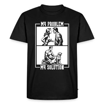 Labrador Retriever My Problem My Pictogram Dad Mom - Men's Premium Organic T-Shirt - black - Front - Nico (187cm)