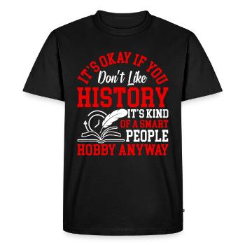 History – A hobby for clever minds - Men's Premium Organic T-Shirt - black - Front - Nico (187cm)