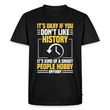 History – A hobby for clever minds - Men's Premium Organic T-Shirt - black - Front - Nico (187cm)