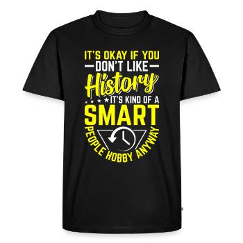 History – A hobby for clever minds - Men's Premium Organic T-Shirt - black - Front - Nico (187cm)