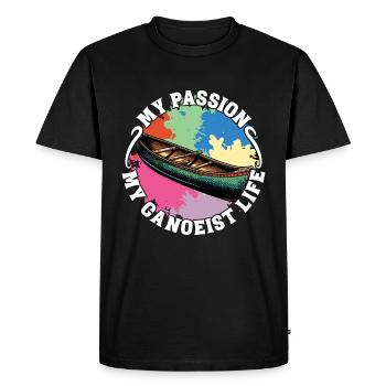 Canoeing My Passion My Canoeist Life Paddling - Men's Premium Organic T-Shirt - black - Front - Nico (187cm)