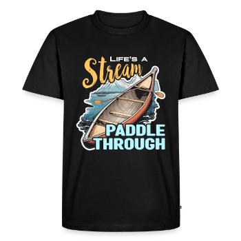 Canoë La vie est un ruisseau Paddle Through Paddle - T-shirt Premium bio Homme - noir - Devant - Nico (187cm)