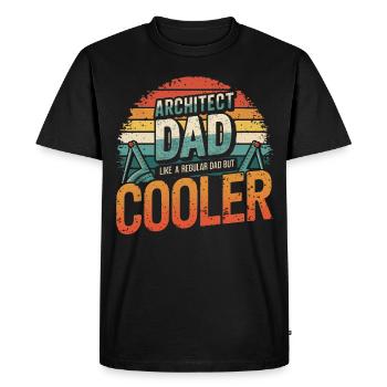 Architect Dad Like a Regular Dad But Cooler Retro - Men's Premium Organic T-Shirt - black - Front - Nico (187cm)
