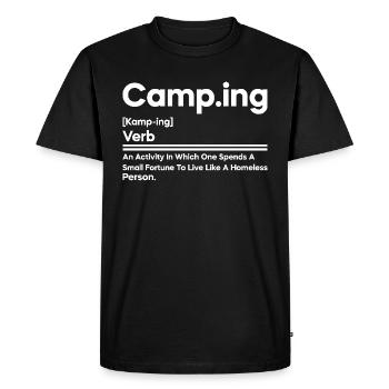 Fun Camping Definition - Men's Premium Organic T-Shirt - black - Front - Nico (187cm)