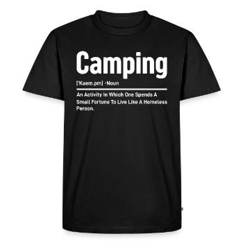 Définition du camping amusant - T-shirt Premium bio Homme - noir - Devant - Nico (187cm)