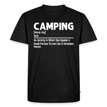 Définition du camping amusant - T-shirt Premium bio Homme - noir - Devant - Nico (187cm)