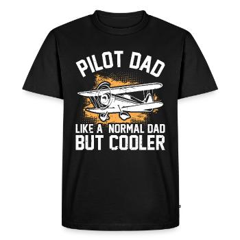 Pilot Dad – Like a normal dad, only cooler - Men's Premium Organic T-Shirt - black - Front - Nico (187cm)