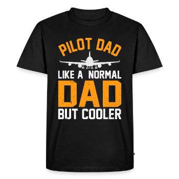 Pilot Dad – Like a normal dad, only cooler - Men's Premium Organic T-Shirt - black - Front - Nico (187cm)