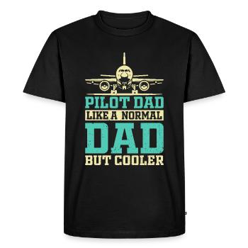 Pilot Dad – Like a normal dad, only cooler - Men's Premium Organic T-Shirt - black - Front - Nico (187cm)
