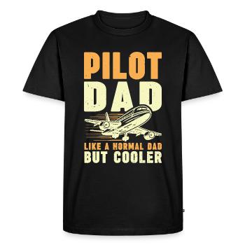 Pilot Dad – Like a normal dad, only cooler - Men's Premium Organic T-Shirt - black - Front - Nico (187cm)