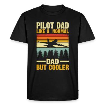Pilot Dad – Like a normal dad, only cooler - Men's Premium Organic T-Shirt - black - Front - Nico (187cm)