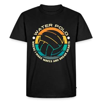 Water Polo Where I Make Waves And Water Sports - Men's Premium Organic T-Shirt - black - Front - Nico (187cm)