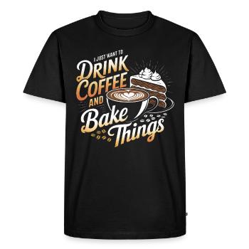 Boire du café et cuire Pâtisserie Boulanger Boulangerie Boulangers - T-shirt Premium bio Homme - noir - Devant - Nico (187cm)