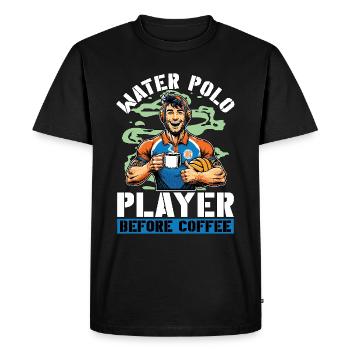 Joueur de water-polo avant d’amer de café pour les sports d’équipe - T-shirt Premium bio Homme - noir - Devant - Nico (187cm)