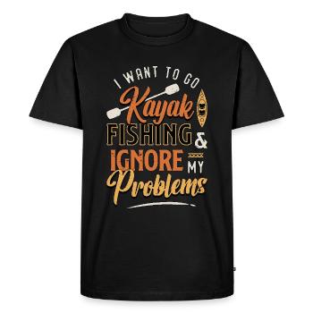 Kayak Fishing I Want To Go Kayak Fishing Boating - Men's Premium Organic T-Shirt - black - Front - Nico (187cm)
