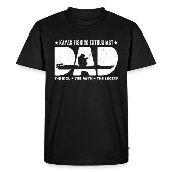 Passionné de pêche en kayak Papa L’idole pêcheur - T-shirt Premium bio Homme - noir - Devant - Nico (187cm)