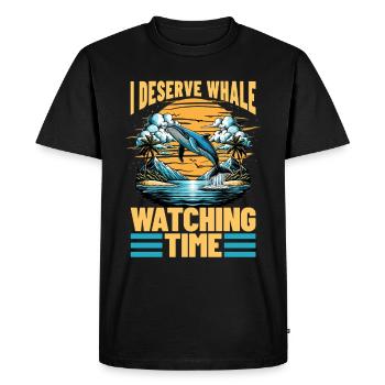 Whale Watching I Deserve Whale Watching Sailing - Men's Premium Organic T-Shirt - black - Front - Nico (187cm)