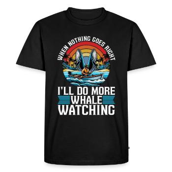 Observation des baleines quand rien ne va Biologiste marin - T-shirt Premium bio Homme - noir - Devant - Nico (187cm)