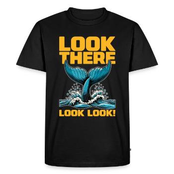 Whale Watching Look There Look Look Sea Creatures - Men's Premium Organic T-Shirt - black - Front - Nico (187cm)