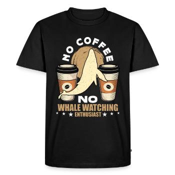 Observation des baleines Pas de café Pas de voile Amateur de café - T-shirt Premium bio Homme - noir - Devant - Nico (187cm)