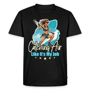 Le kitesurf prend l’air comme s’il s’agissait de planche à voile - T-shirt Premium bio Homme - noir - Devant - Nico (187cm)