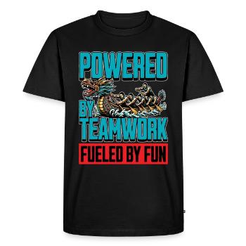 Dragon Boating propulsé par le travail d’équipe Sports nautiques - T-shirt Premium bio Homme - noir - Devant - Nico (187cm)