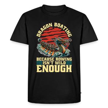 Le bateau-dragon parce que l’aviron aime les courses de bateaux - T-shirt Premium bio Homme - noir - Devant - Nico (187cm)