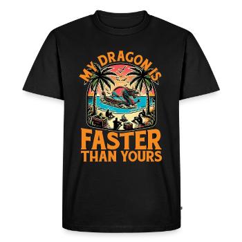 Dragon Boating My Dragon Is Faster Boat Racing - Men's Premium Organic T-Shirt - black - Front - Nico (187cm)