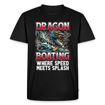 Bateau Dragon : là où la vitesse rencontre les sports nautiques - T-shirt Premium bio Homme - noir - Devant - Nico (187cm)