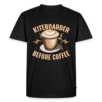 Kiteboarder avant le café Windsurfer Amateur de café - T-shirt Premium bio Homme - noir - Devant - Nico (187cm)