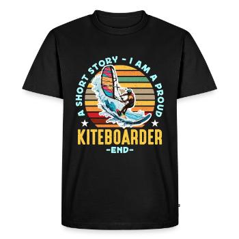 Kiteboarding Une petite histoire Je suis un fier véliplanchiste - T-shirt Premium bio Homme - noir - Devant - Nico (187cm)