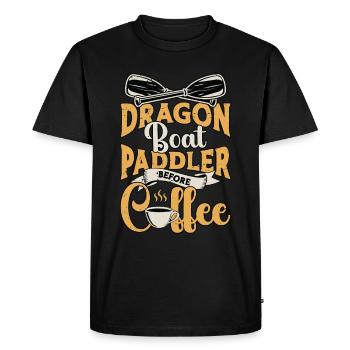 Dragon Boat Paddler Before Rowing Coffee Lover - Men's Premium Organic T-Shirt - black - Front - Nico (187cm)