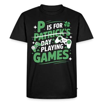 Gaming Shamrock P est pour les hommes de Patrick’s Day Gamer - T-shirt Premium bio Homme - noir - Devant - Nico (187cm)