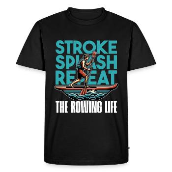 Water Rowing Stroke Splash Repeat Water Sports - Men's Premium Organic T-Shirt - black - Front - Nico (187cm)