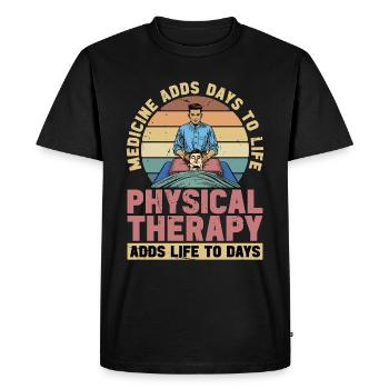 La médecine physiothérapeute ajoute des jours Chiropraticien - T-shirt Premium bio Homme - noir - Devant - Nico (187cm)
