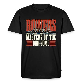 Water Rowers Masters of the Oar-some Paddling - Men's Premium Organic T-Shirt - black - Front - Nico (187cm)