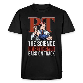 Physiothérapeute PT La science du chiropraticien - T-shirt Premium bio Homme - noir - Devant - Nico (187cm)
