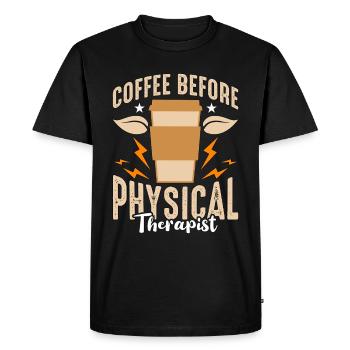 Physical Therapy Coffee Physiotherapy Coffee Lover - Men's Premium Organic T-Shirt - black - Front - Nico (187cm)