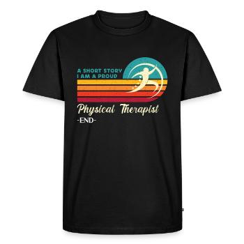 Physiothérapeute Une courte histoire Je suis chiropratique - T-shirt Premium bio Homme - noir - Devant - Nico (187cm)