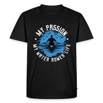 Water Rowing My Passion My Water Sports Canoeing - Men's Premium Organic T-Shirt - black - Front - Nico (187cm)
