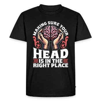 Neurochirurgien S’assurer que votre neurologue en chef - T-shirt Premium bio Homme - noir - Devant - Nico (187cm)