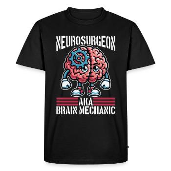 Neurosurgeon AKA Brain Mechanic Neuroscientist - Men's Premium Organic T-Shirt - black - Front - Nico (187cm)