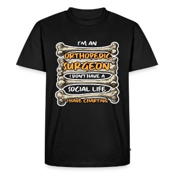 Je suis un chirurgien orthopédique I Physiothérapeute - T-shirt Premium bio Homme - noir - Devant - Nico (187cm)